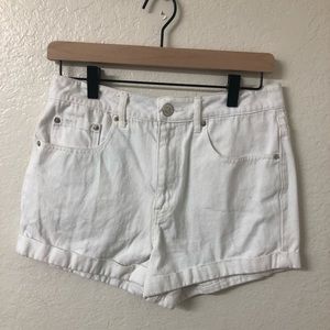 White denim shorts